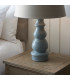 Provence & Cici Base & Shade Tall Table Lamp Blue Grey Glaze & Satin Nickel Plate-5