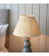 Provence & Chatsworth Base & Shade Table Lamp Blue Grey Glaze Satin Nickel Plate & Ivory Silk Fabric-5