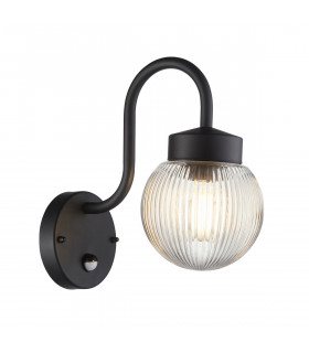 Eldon Globe Wall Lamp Textured Black IP44-1