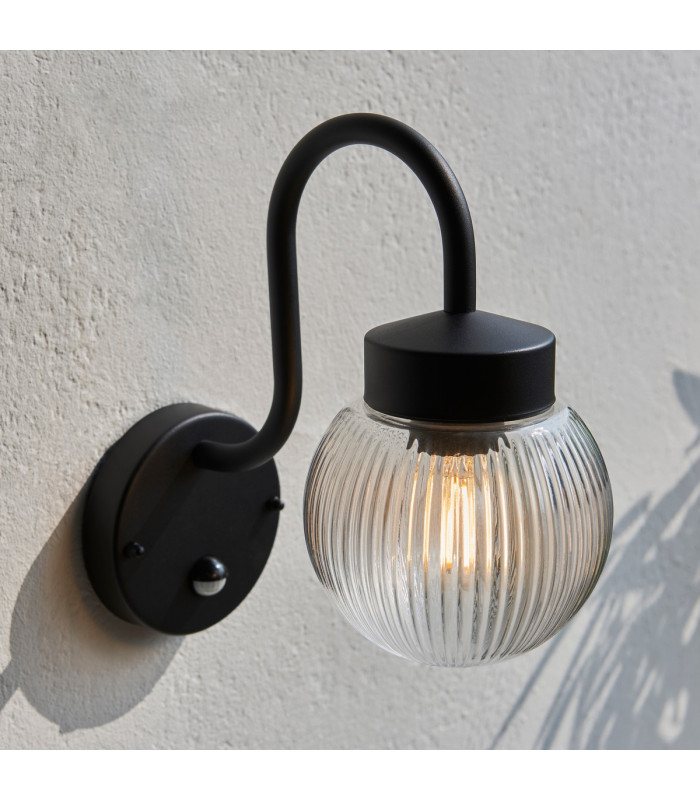 Eldon Globe Wall Lamp Textured Black IP44-4