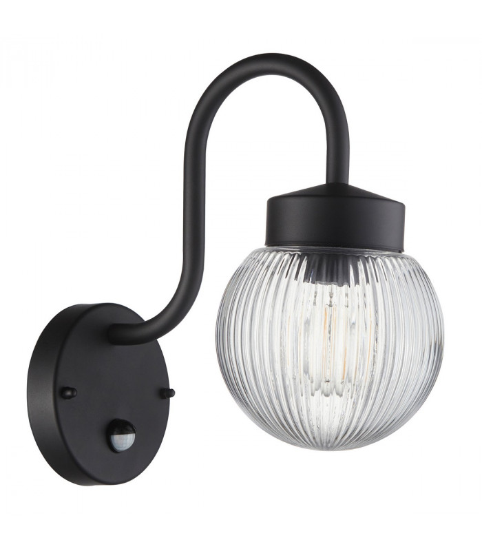 Eldon Globe Wall Lamp Textured Black IP44-8