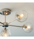 Allegra 6 Light Multi Arm Glass Shade Semi Flush Ceiling Lamp Bright Nickel-6