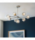 Allegra 8 Light Multi Arm Glass Shade Ceiling Pendant Bright Nickel-2