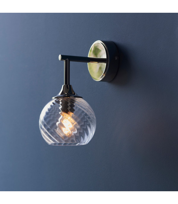 Allegra Glass Shade Wall Lamp Bright Nickel-2