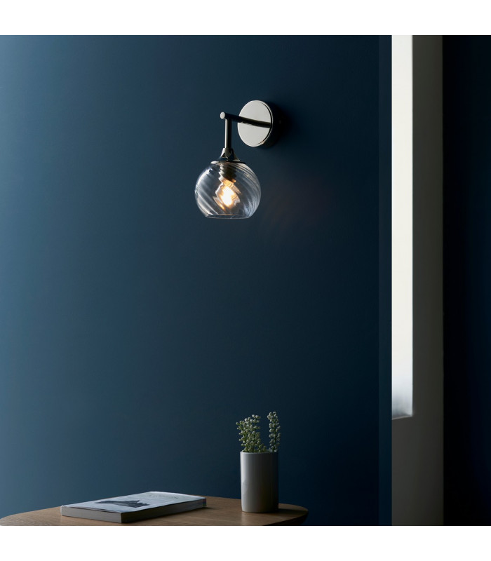 Allegra Glass Shade Wall Lamp Bright Nickel-3