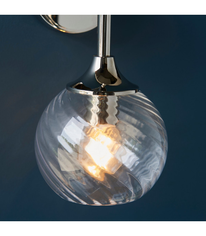 Allegra Glass Shade Wall Lamp Bright Nickel-6