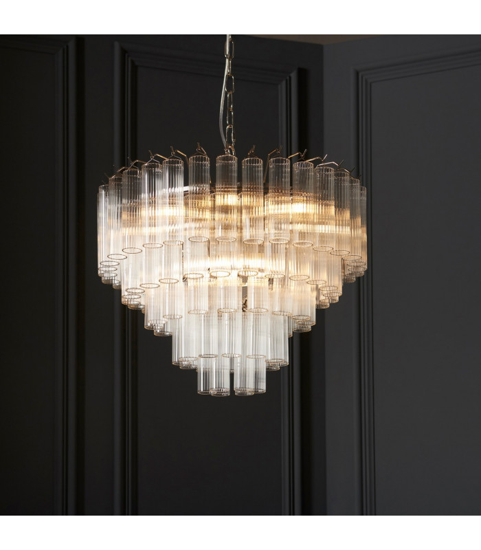 Toulouse 12 Light Multi Arm Lamp Ceiling Pendant Bright Nickel-2