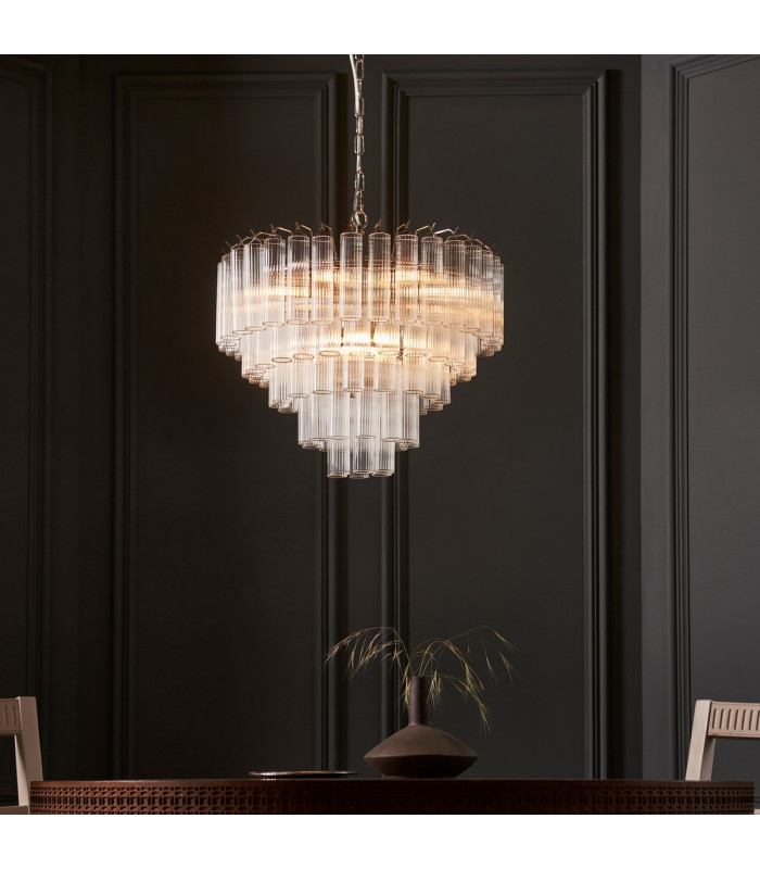 Toulouse 12 Light Multi Arm Lamp Ceiling Pendant Bright Nickel-3