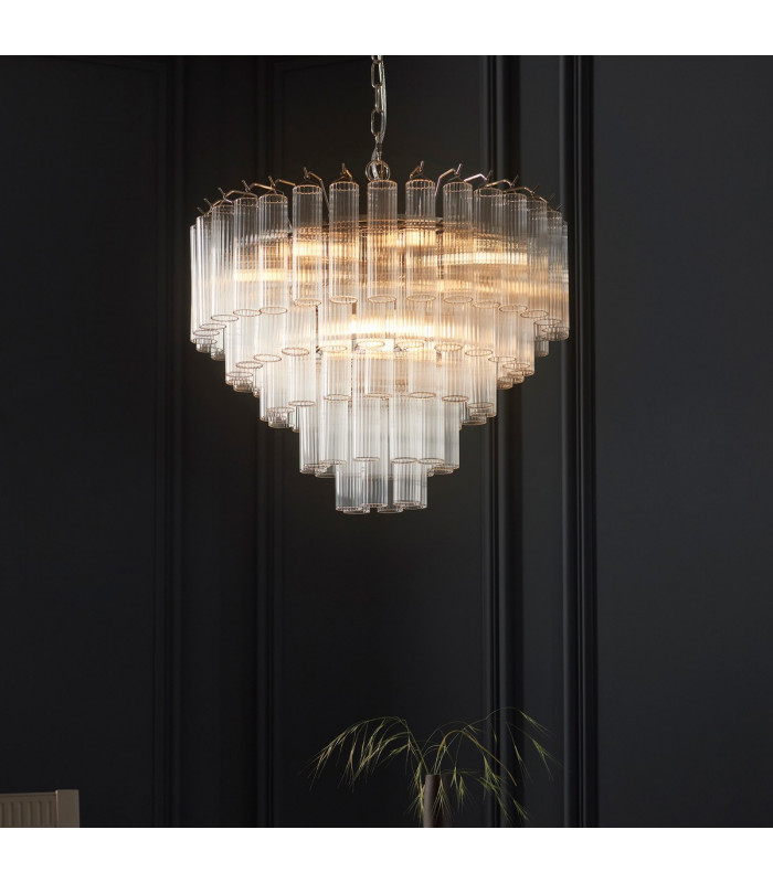 Toulouse 12 Light Multi Arm Lamp Ceiling Pendant Bright Nickel-4