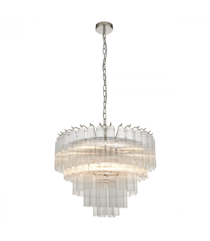 Toulouse 12 Light Multi Arm Lamp Ceiling Pendant Bright Nickel-9