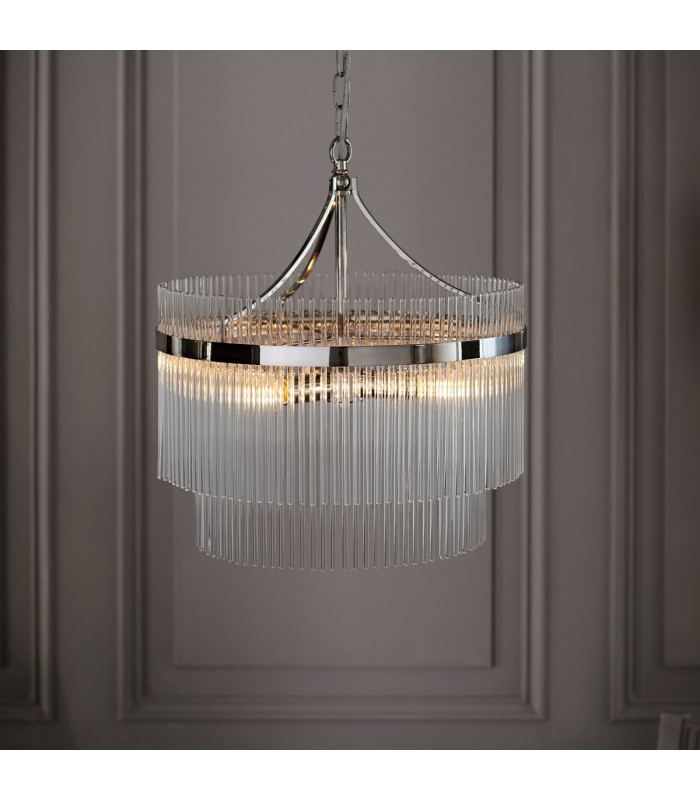Marietta 5 Light Multi Arm Lamp Ceiling Pendant Bright Nickel-2
