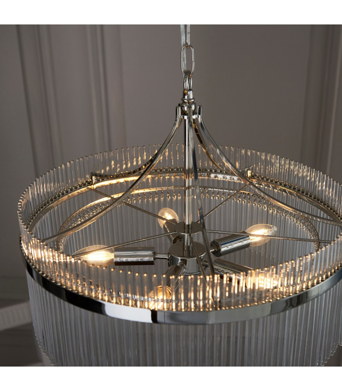 Marietta 5 Light Multi Arm Lamp Ceiling Pendant Bright Nickel-4