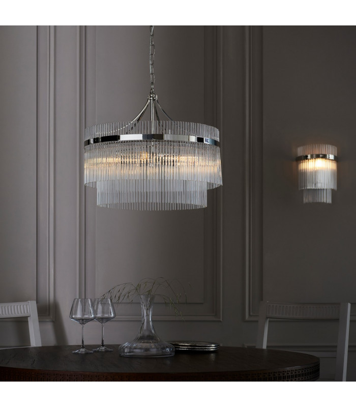 Marietta 5 Light Multi Arm Lamp Ceiling Pendant Bright Nickel-5