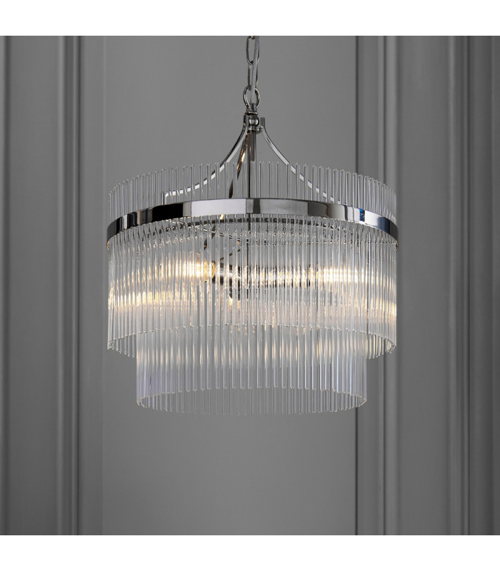 Marietta 3 Light Multi Arm Lamp Ceiling Pendant Bright Nickel-2