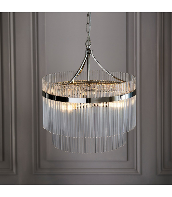 Marietta 3 Light Multi Arm Lamp Ceiling Pendant Bright Nickel-3