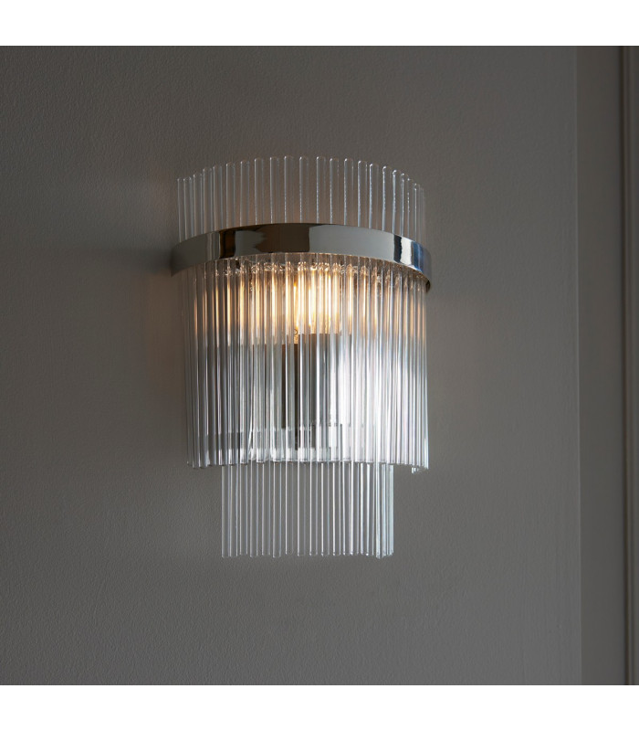 Marietta Glass Shade Wall Lamp Bright Nickel-2