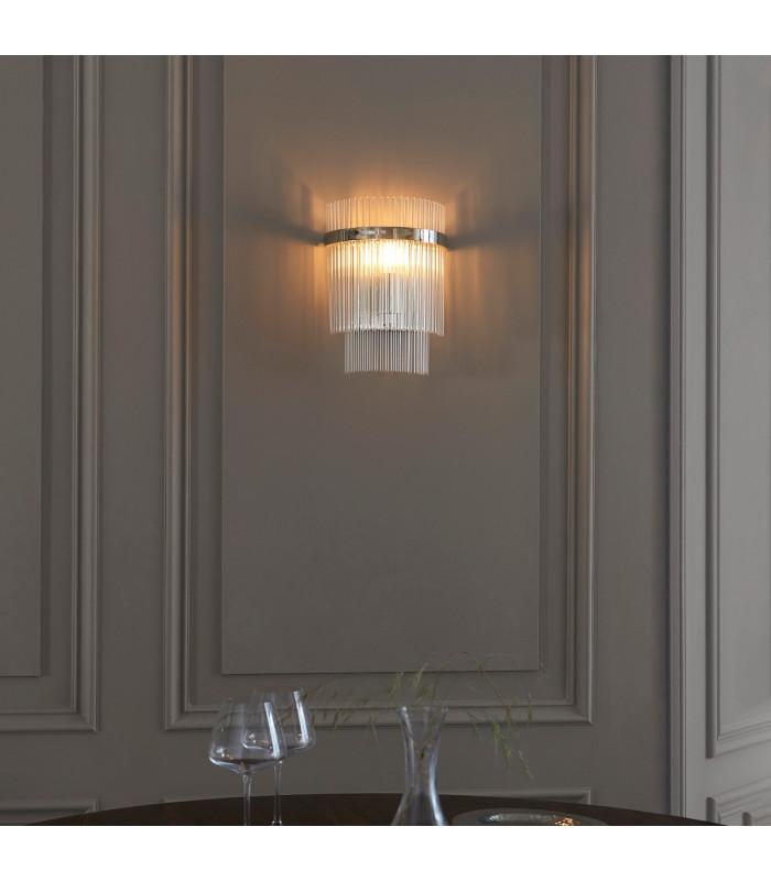 Marietta Glass Shade Wall Lamp Bright Nickel-3