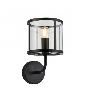 Hopton Glass Shade Wall Lamp Matt Black-1