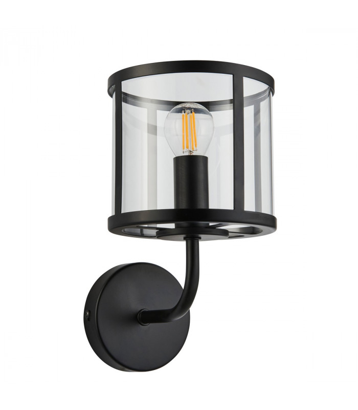 Hopton Glass Shade Wall Lamp Matt Black-8
