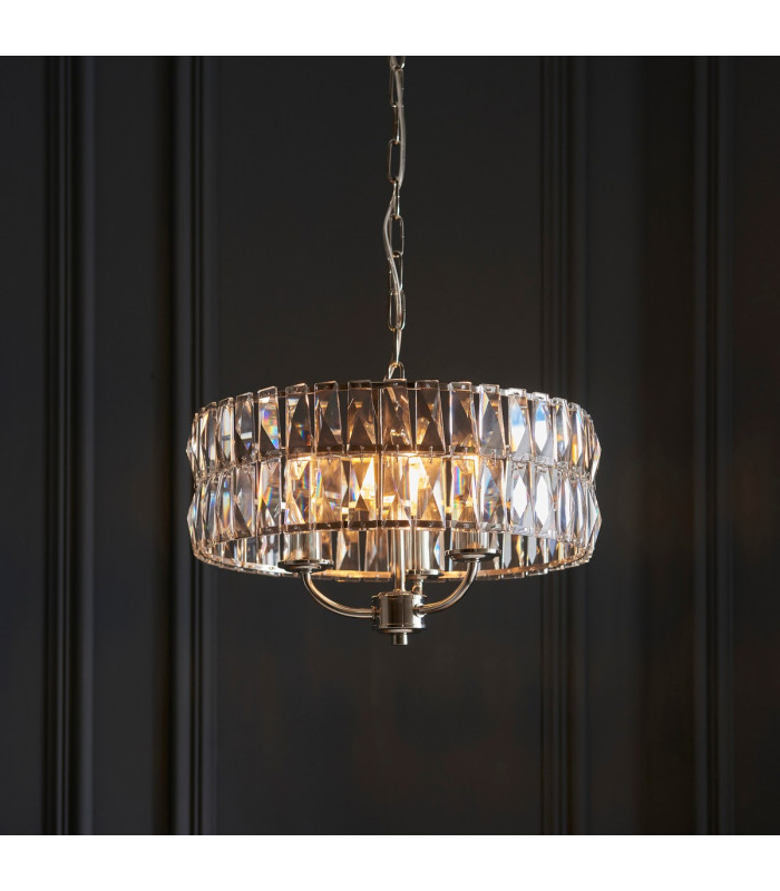 Clifton 3 Light Multi Arm Lamp Ceiling Pendant Bright Nickel-2