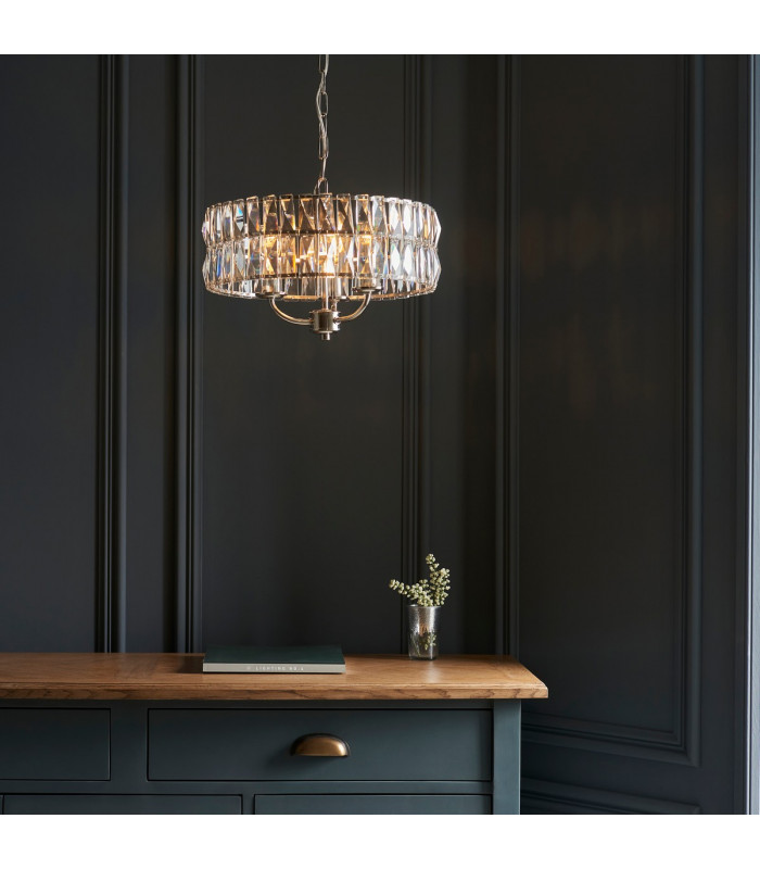 Clifton 3 Light Multi Arm Lamp Ceiling Pendant Bright Nickel-3