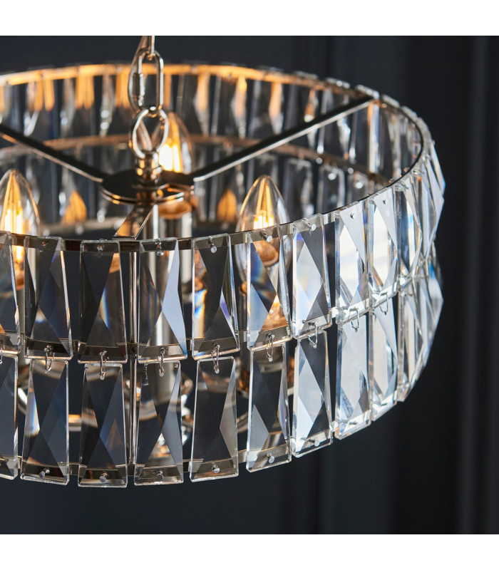 Clifton 3 Light Multi Arm Lamp Ceiling Pendant Bright Nickel-6