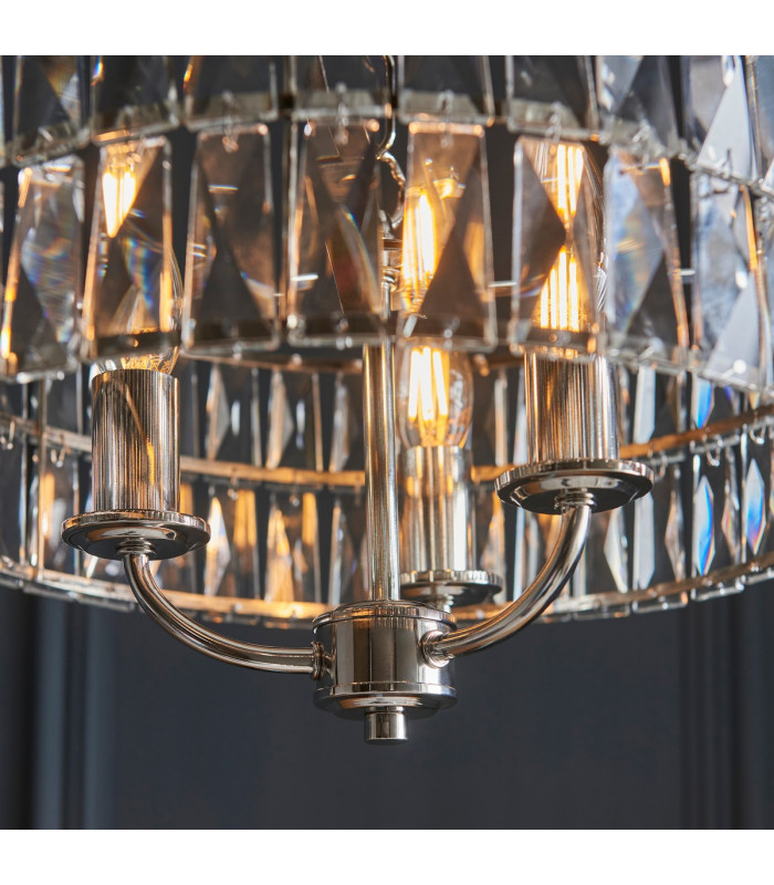 Clifton 3 Light Multi Arm Lamp Ceiling Pendant Bright Nickel-7