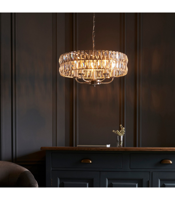 Clifton 5 Light Multi Arm Lamp Ceiling Pendant Bright Nickel-3