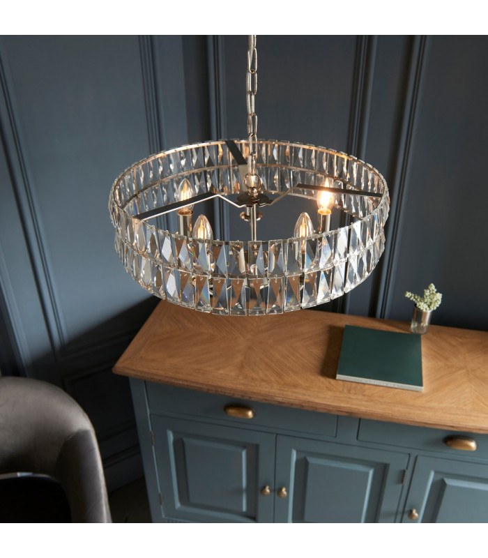 Clifton 5 Light Multi Arm Lamp Ceiling Pendant Bright Nickel-4