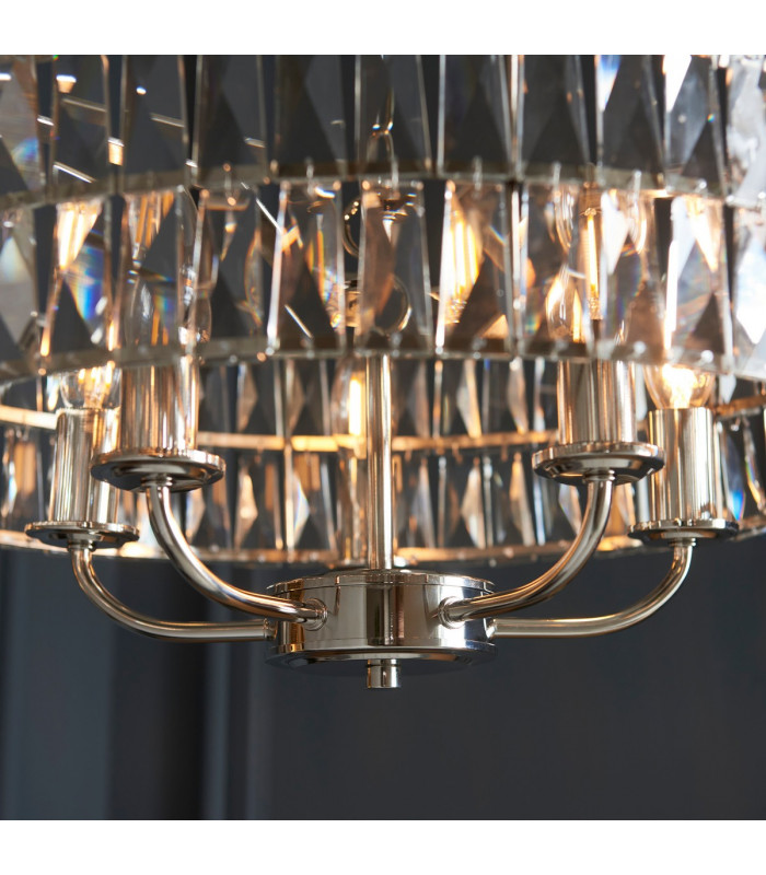 Clifton 5 Light Multi Arm Lamp Ceiling Pendant Bright Nickel-6
