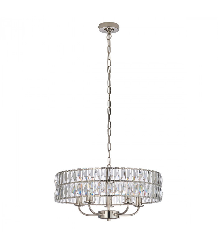 Clifton 5 Light Multi Arm Lamp Ceiling Pendant Bright Nickel-8