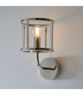 Hopton Glass Shade Wall Lamp Bright Nickel-2