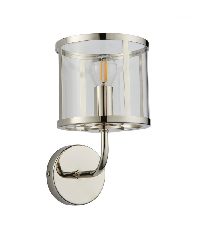 Hopton Glass Shade Wall Lamp Bright Nickel-7