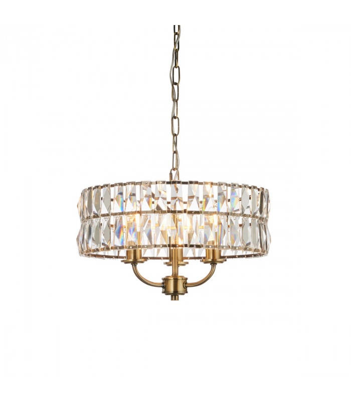 Clifton 3 Light Multi Arm Lamp Ceiling Pendant Antique Brass-1