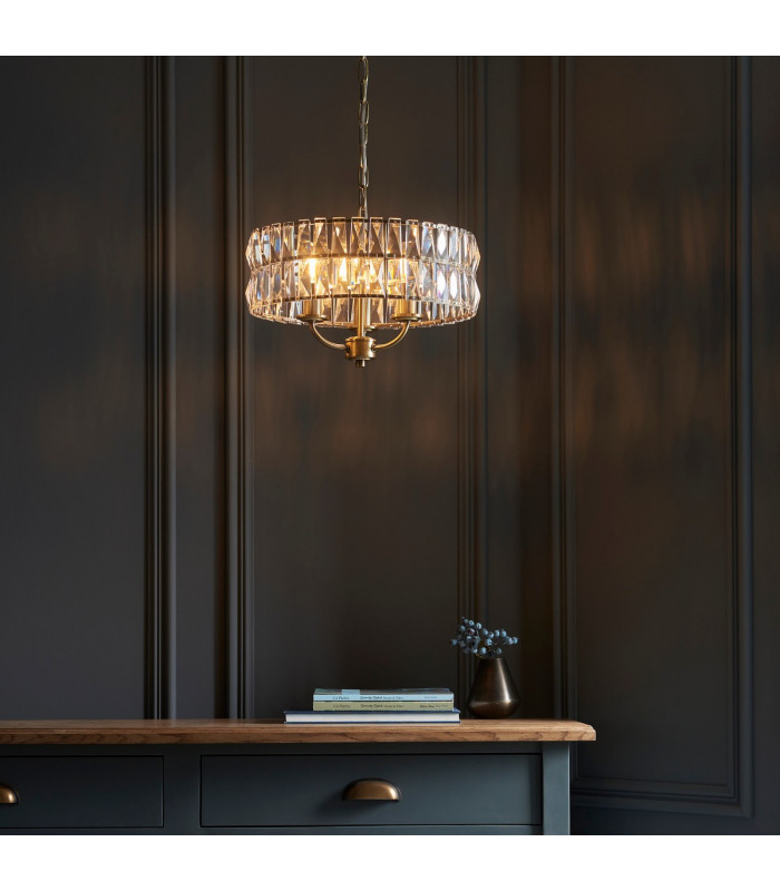 Clifton 3 Light Multi Arm Lamp Ceiling Pendant Antique Brass-3
