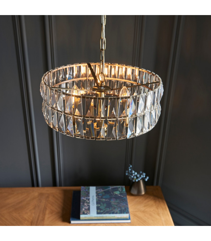 Clifton 3 Light Multi Arm Lamp Ceiling Pendant Antique Brass-4