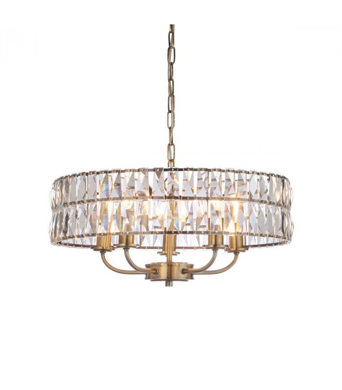 Clifton 5 Light Multi Arm Lamp Ceiling Pendant Antique Brass-1
