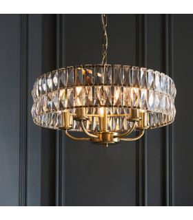 Clifton 5 Light Multi Arm Lamp Ceiling Pendant Antique Brass-2