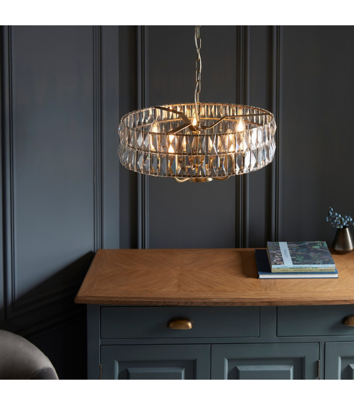 Clifton 5 Light Multi Arm Lamp Ceiling Pendant Antique Brass-5