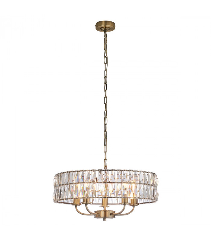 Clifton 5 Light Multi Arm Lamp Ceiling Pendant Antique Brass-8