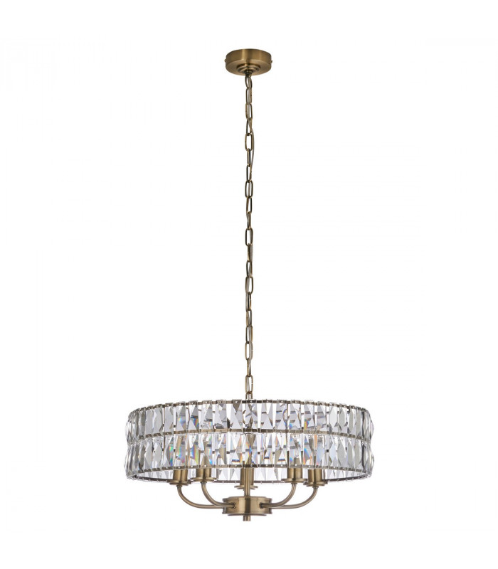Clifton 5 Light Multi Arm Lamp Ceiling Pendant Antique Brass-10