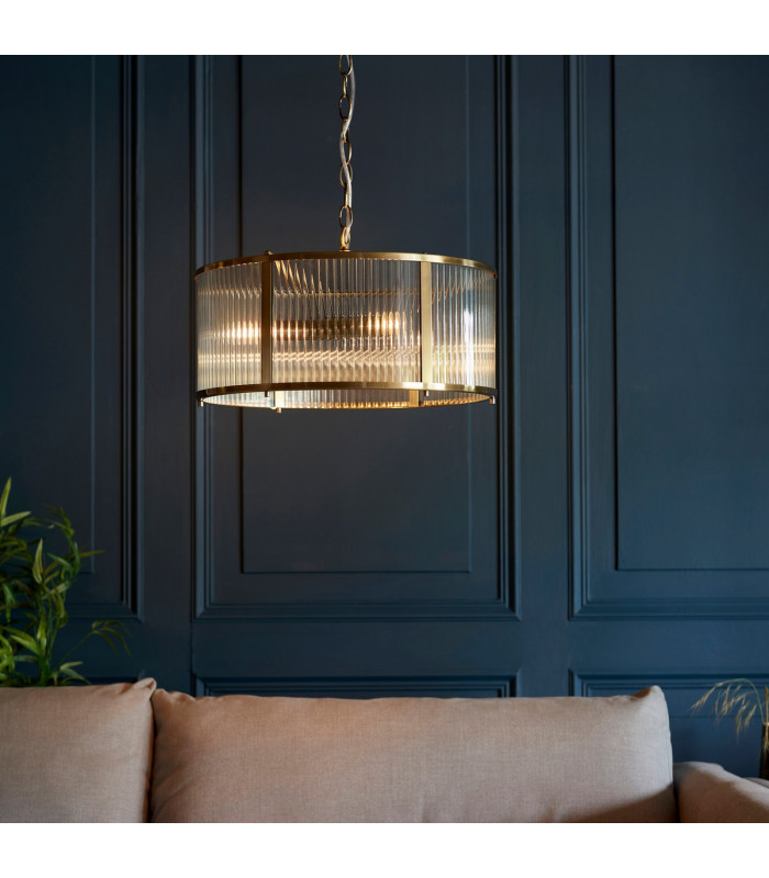 Ridgeton 3 Light Decorative Ceiling Pendant Antique Brass-2