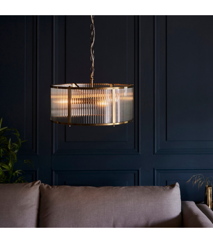 Ridgeton 3 Light Decorative Ceiling Pendant Antique Brass-3