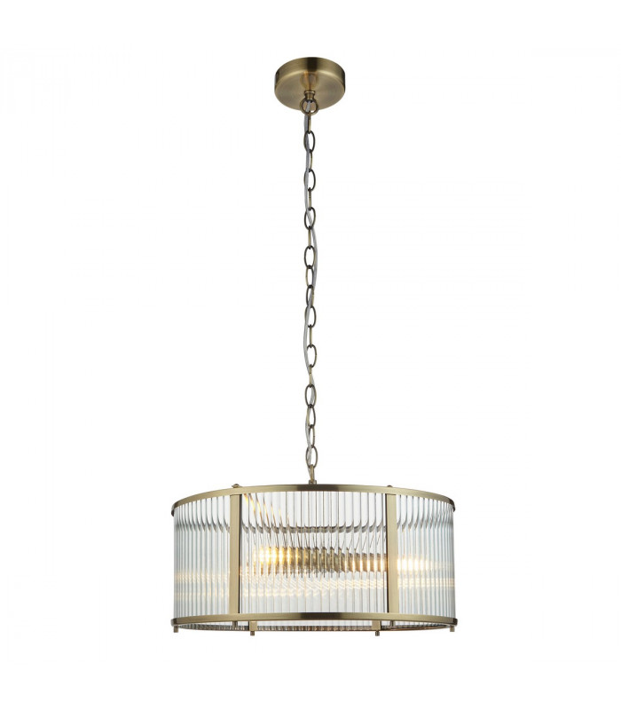 Ridgeton 3 Light Decorative Ceiling Pendant Antique Brass-9