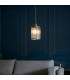 Lambeth Ribbed Glass Single Ceiling Pendant Antique Brass-3