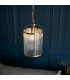 Lambeth Ribbed Glass Single Ceiling Pendant Antique Brass-4