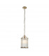 Lambeth Ribbed Glass Single Ceiling Pendant Antique Brass-7
