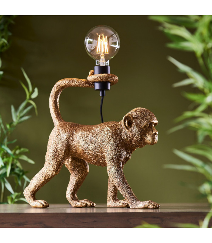 Capuchin Table Lamp Vintage Gold Paint-2
