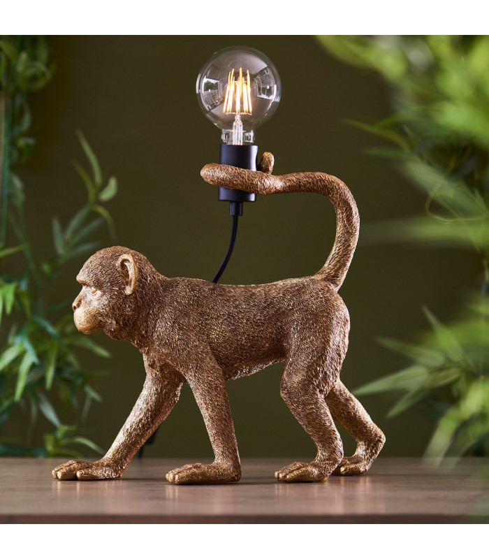 Capuchin Table Lamp Vintage Gold Paint-3