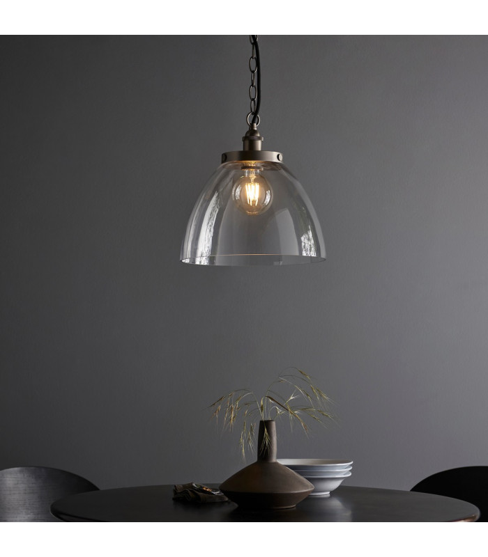 Hansen Grand Dome Ceiling Pendant Brushed Silver Paint-3